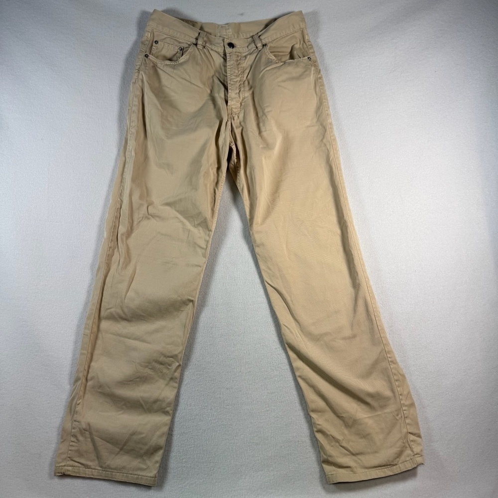 Hugo Boss Jeans Mens 34x34 Cream Straight Arkansas Khaki High Rise Chino